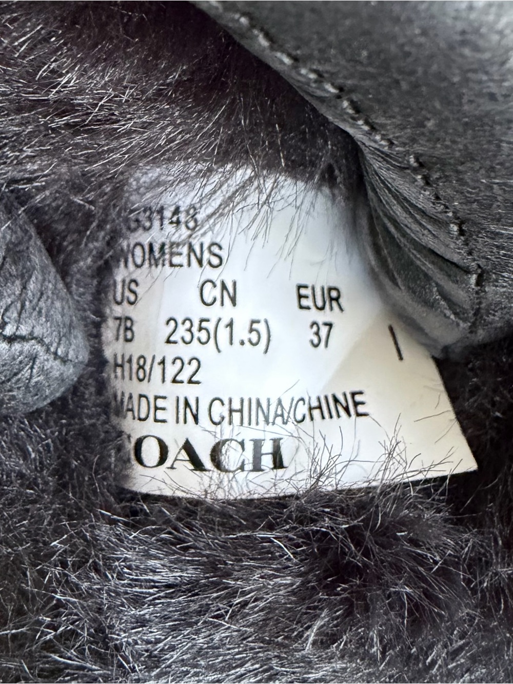 COACH Zoe Black Faux Fur Fuzzy Tassel Peep-Toe Slide Slippers ~ Women’s 7 - Picture 9 of 9